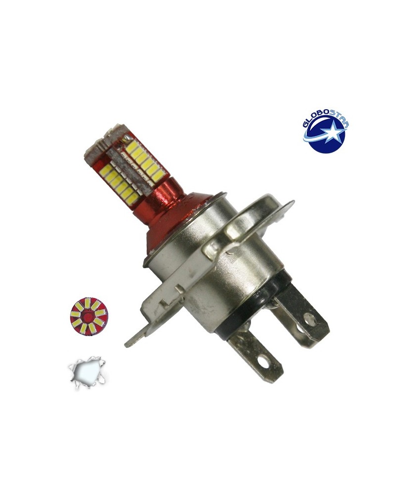 GloboStar® 40138 Λάμπα Αυτοκίνητου  H4 Can Bus LED με 57 SMD 4014 4,5W 460lm 360° DC 12V IP20 Ψυχρό Λευκό 6000K